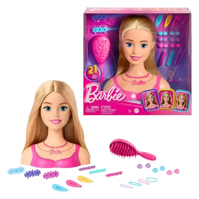 Barbie Doll Styling Head Blond Hair with Colorful Accessories Dol