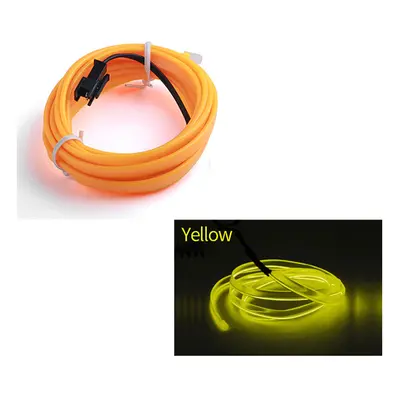 (5M, yellow) 12V For Audi Q5 A4 A3 A6 Bmw E90 E60 F30 E39 Ambient Light Car Decoration