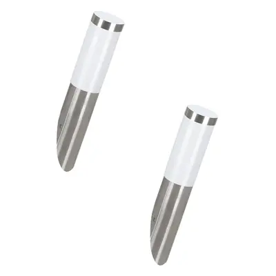 2 PACK Offset IP44 Outdoor Wall Light Stainless Steel 1x 12W E27 Porch Lamp