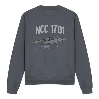 (XL, Charcoal) Star Trek Unisex Adult The First Enterprise Sweatshirt