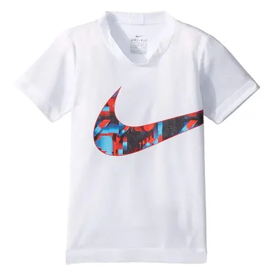 Nike Kids Boys DriFIT Dominate Swoosh Tee Little Kids White Little Kids