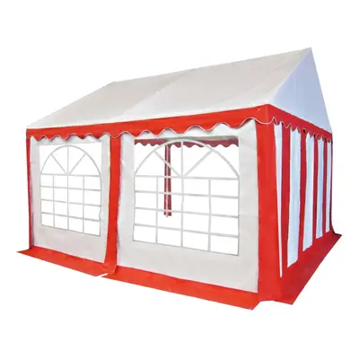 vidaXL Marquee Fabric 4x4 m Red and White Tent Cover Outdoor Canopy Gazebo