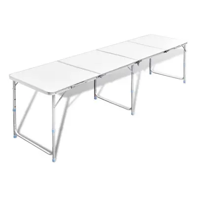 vidaXL Foldable Camping Table Height Adjustable Aluminium 240x60cm Picnic BBQ