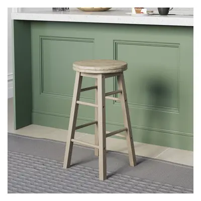 (Pine) Wooden Revolving Swivel Dining Kitchen Bar Stool