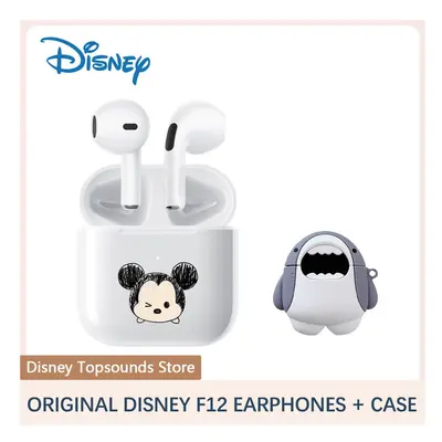 (Mickey and Case) Original Disney F12 Bluetooth Earphones TWS Wireless Noise Reduction Headphone