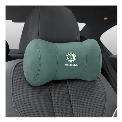 (Green) Car Seat Headrest Pillow Neck Support Protector Cushion For Skoda Octavia