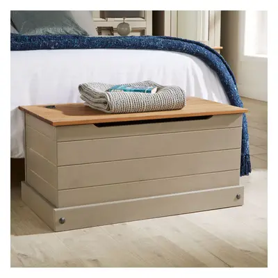 Corona Grey Ottoman Storage Wood Chest Toy Chest Bedding Blanket Box