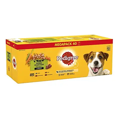 Pedigree Adult Wet Dog Food Pouches Mixed Selection in Gravy x g Mega Pack