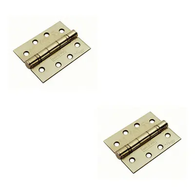 2x PAIR x x 3mm Ball Bearing Hinge Square Stainless Brass Interior Door