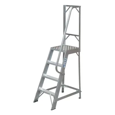 1m Heavy Duty Single Sided Fixed Step Ladders Handrail Platform Safety Barrier