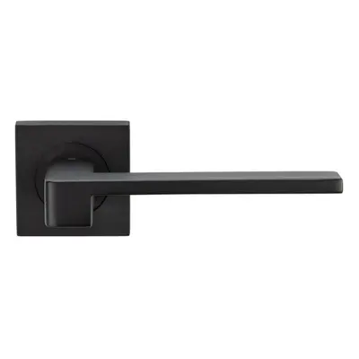 PAIR Flat Squared Bar Handle on Square Rose Concealed Fix Matt Black