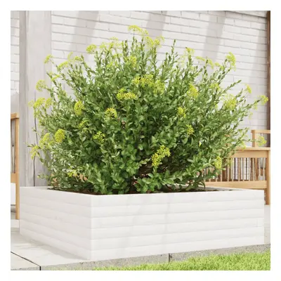 vidaXL Garden Planter White 80x80x23 cm Solid Wood Pine