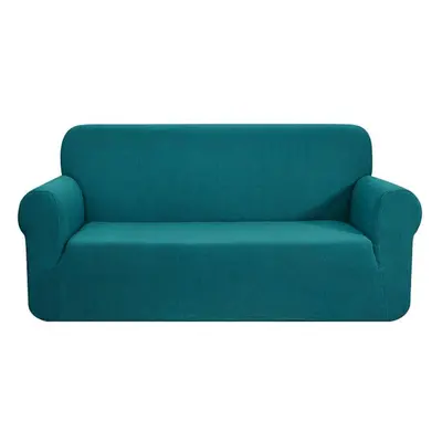 (dark cyan, Seater) Thick Elastic Sofa Cover Slipcover For Living Room Stretch Polar Fleece Armc