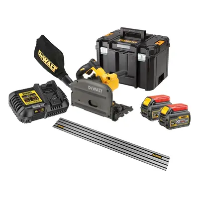 Dewalt DCS520T2 54v XR FLEXVOLT Cordless Plunge Saw 165mm 2x 6.0ah 1m Guide Rail