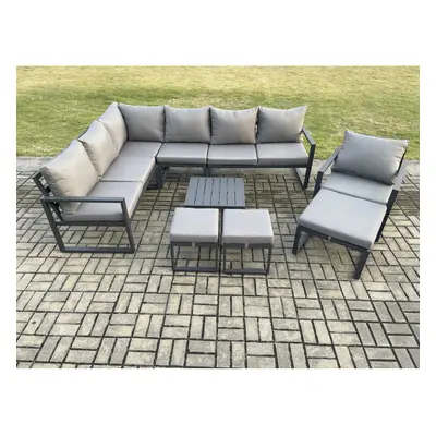 Fimous Seater Outdoor Lounge Corner Sofa Set Aluminum Garden Furniture Sets with Square Coffee T