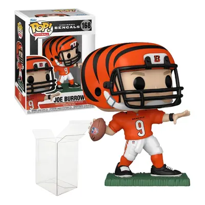 Joe Burrow Orange Jersey Cincinnati Vinyl Figure #168 (Bundled with Compatible Pop Box Protector