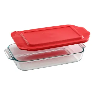 Pyrex Basics 2-qt Oblong with red cover