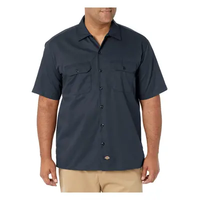 Dickies mens Short Sleeve Work Big and Tall Button Down Shirt Dark Na