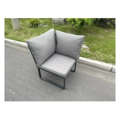 Fimous Aluminum Outdoor Garden Furniture Single Corner Sofa With Seat And Back Cushion Dark Grey