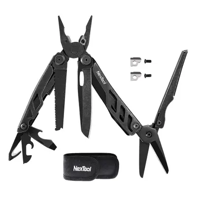 (Black Flagship Pro) NexTool In Camping Multitool Pliers Folding Pocket Knife EDC Multifunctiona