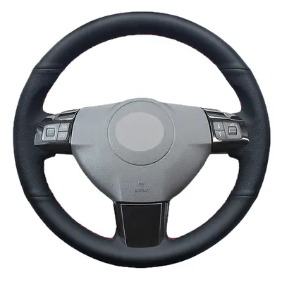 (Dark Gray Thread) Black Faux Leather Car Steering Wheel Cover for Opel Astra (H) Signum