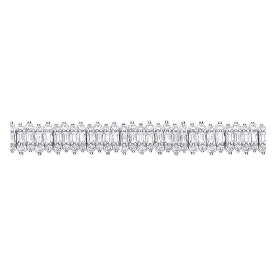 Jewelco London Silver CZ Fancy Tennis Bracelet - GVB609