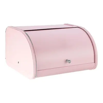 (Pink) Metal Bread Box Bin Kitchen Storage Containers Roll Top Lid Kitchenware Storage