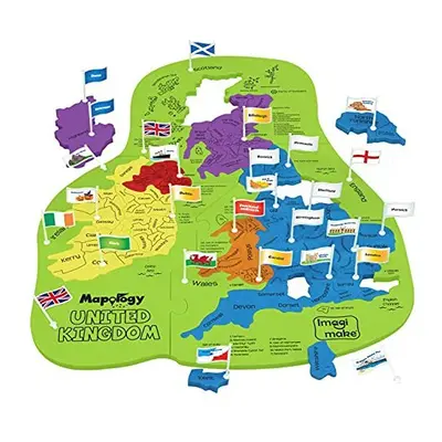 Imagimake Mapology United Kingdom - County Shaped Puzzle Pieces - Educational Toy for Boys and G