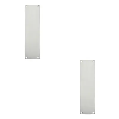 2x Plain Victorian Door Finger Plate x 73mm Satin Chrome Push Plate