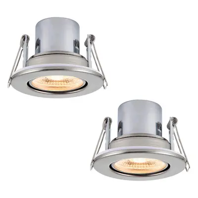 2 PACK Recessed Tiltable Ceiling Downlight - 8.5W Warm White LED Satin Nickel