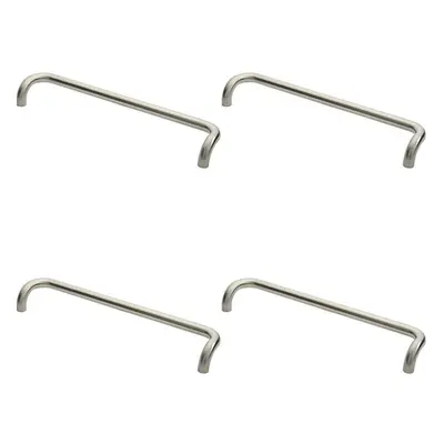 4x Cranked Pull Handle x 30mm 600mm Fixing Centres Satin Stainless Steel