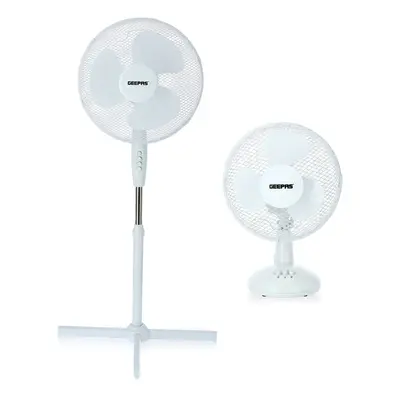 Geepas 16-Inch Pedestal Fan & 9-Inch Table Fan Combo Set, Pack of