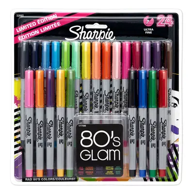 SHARPIE Permanent Markers UltraFine Point 80s Glam Colors Pack