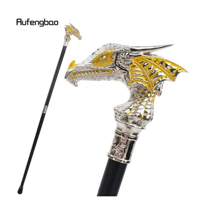 (as the picture) Golden White Luxury Dragon Head Walking Cane Fashion Decorative Walking Stick G