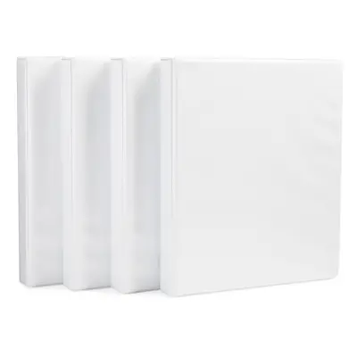 Amazon Basics Ring Binder with Inch D-Ring and Clear Overlay White Pack of