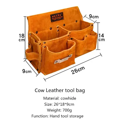 (Option 1) Retro Pouch Hardware Organizer Multipurpose Artificial Leather Portable Tool Bag Hold