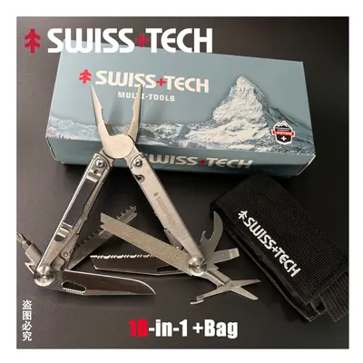 (18 in 1) SwissTech Folding Multitool Pliers Multi-functional Combination Tool Pliers Folding Sc