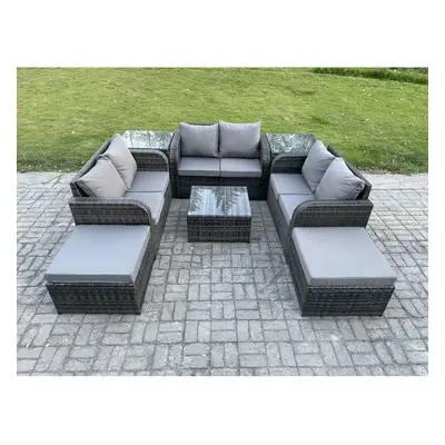 Fimous Seater Outdoor Garden Furniture Sets Wicker Rattan Furniture Sofa Sets with Square Coffee