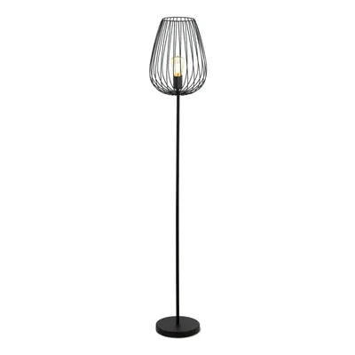 Standing Floor Lamp Light Black Steel x 60W E27 Bulb Tall Living Room