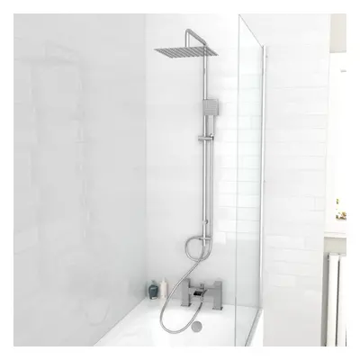 Nes Home Square Shower Waterfall Mixer Tap, Handset & Riser Rail Kit