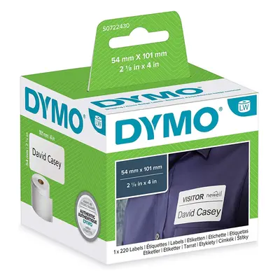 DYMO LW Large Shipping Labels/Name Badges, 54mm x 101mm, Roll of Easy-Peel Labels, Self-Adhesive