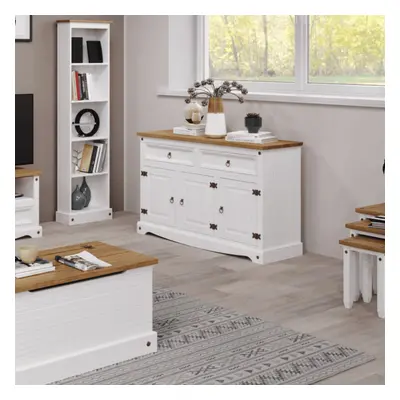 Home Source Corona White Painted Pine Medium Sideboard