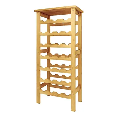 (7-tier bottles) Dripex Bamboo Wine Rack Storage Free Standing Display Shelves