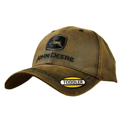 John Deere Toddler Kids Oilskin Cap-Brown-Os