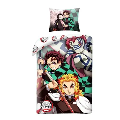 Demon Slayer Anime 100% Cotton Single Duvet Cover Set - European Size