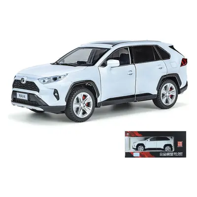 (white, 1/24-Size:20*9.5*7.3cm) 1/24 Scale Toyota Rav Car Model Alloy Diecast Pull Back With Car