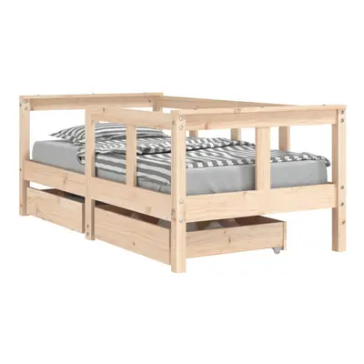 (brown, x cm) vidaXL Kids Bed Frame Wooden Bedstead Bed Base with Drawers Solid Wood Pine