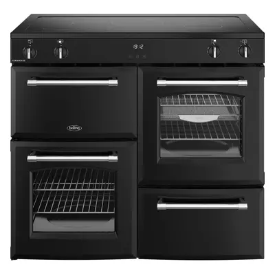 Belling Farmhouse 100Ei 100cm Electric Range Cooker with Induction Hob - Black - A/A Rated