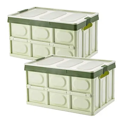 Collapsible Storage Boxes Crates Pack 30L Lidded Storage Bins Plastic Tote Storage Box Container