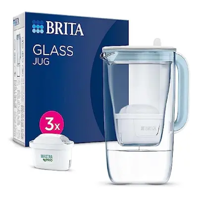 (inkl. Kartuschen, Single) Light blue glass water filter with MAXTRA PRO multifunctional cartrid